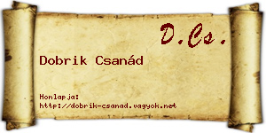 Dobrik Csanád névjegykártya